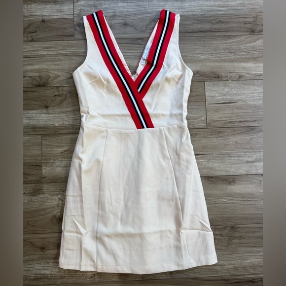 English Factory SLEEVELESS VARSITY STRIPE DRESS IN WHITE Women’s Size XS NWT - Picture 4 of 15